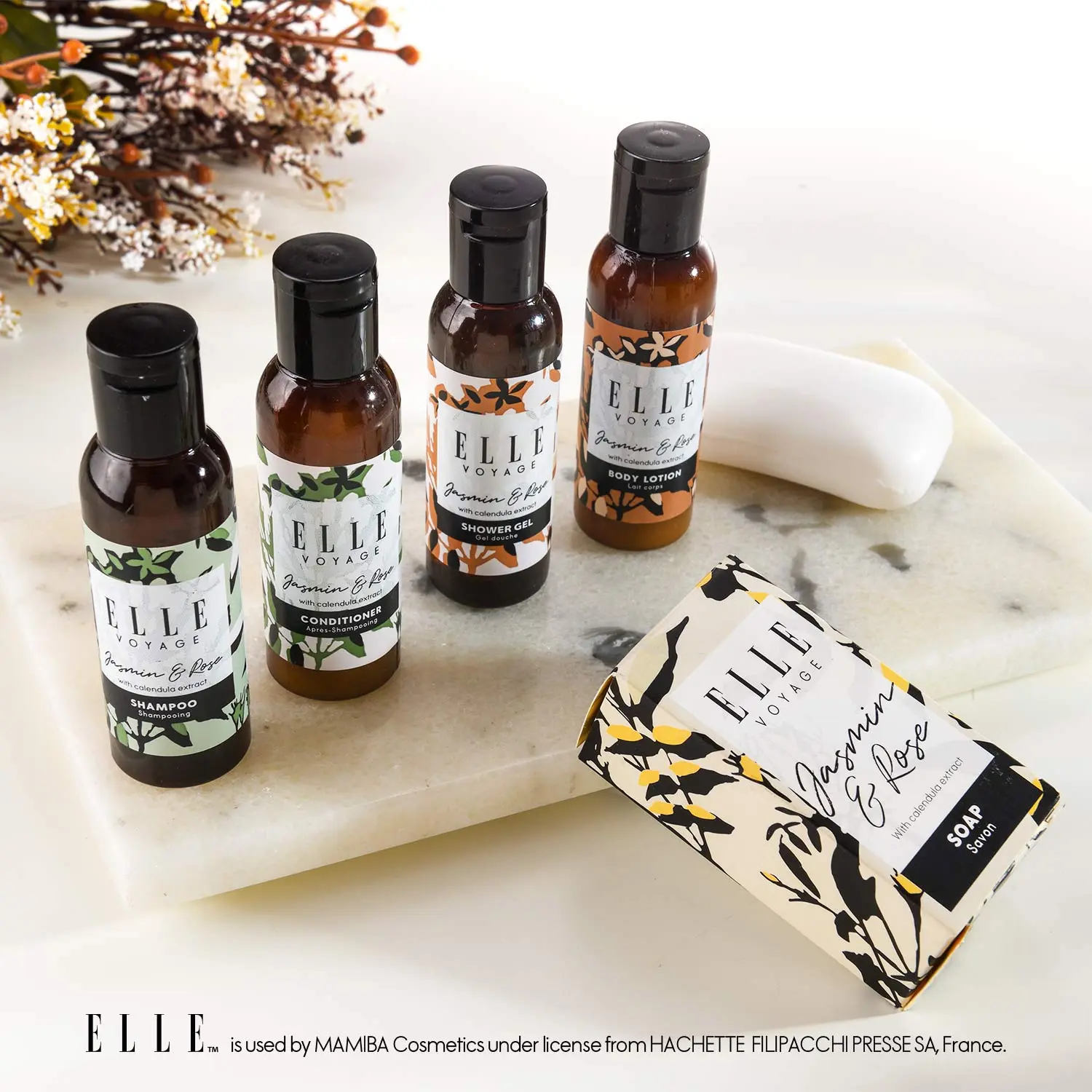 Hotel-amenities ELLE Jasmin et Rose 30ml hotel soap